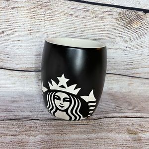 Starbuck black and white etched siren logo cup